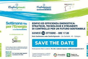 SETTIMANA ENERGIA: GIOVEDI’ 24 OTTOBRE UN APPUNTAMENTO A CODOGNO SU EDIFICI ED EFFICIENZA ENERGETICA